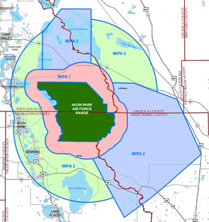 Avon Park Air Force Range Military Influence Planning Area Map